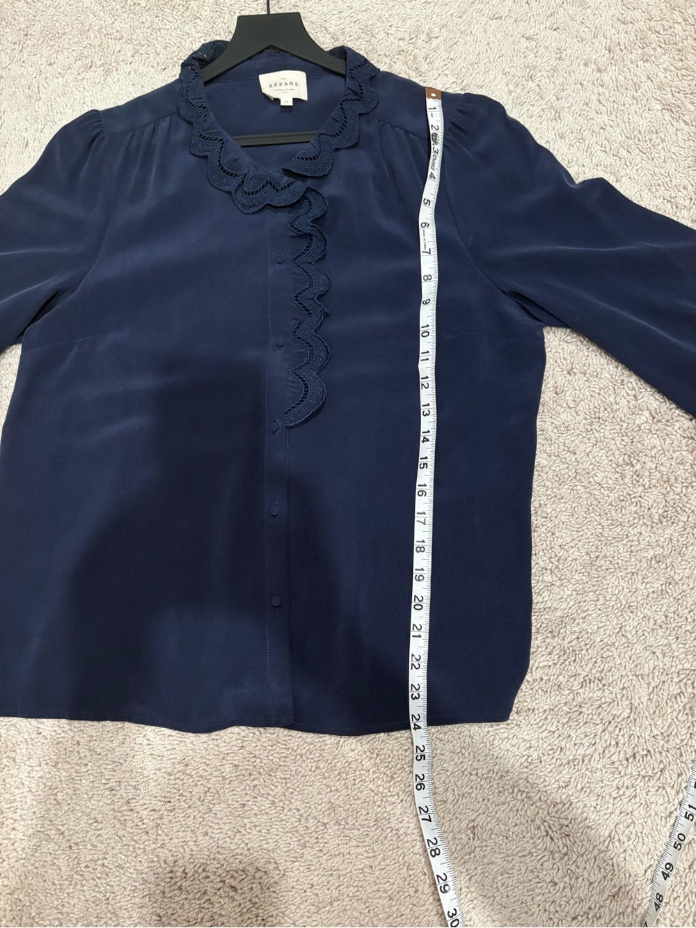 Sezane Chlo Buttondown Navy SZ 40 NWOT - Picture 9 of 9